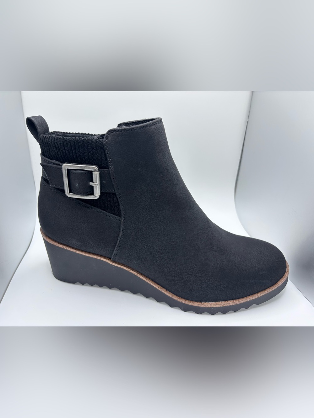 LifeStride Zayne Women’s Wedge Boots Size 8M Black NWB